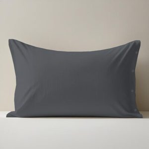 Funda de Almohada 100% Algodón Gris Oscuro Tamaño Italiano 50x80cm - Product Image 1