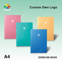 Cuaderno de Tapa Blanda Azul Sólido, Cuaderno de Papel con Impresión Personalizada, Cosido con Hilo, Libreta de Ejercicios para Oficina, Escuela o Diario