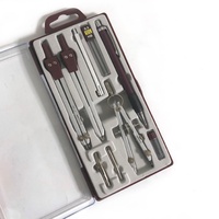 Ensemble de compas de géométrie 9 pièces en alliage métallique pour étudiants en ingénierie de précision Surwin, outils de dessin géométrique, emballé dans une boîte en plastique