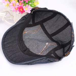 Casquette de baseball en jean bleu délavé style rétro, casquette plate, casquette Ivy, béret, casquette de sport pour femmes et hommes, tenue décontractée d'extérieur pour le printemps - Product Image 6