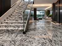 Dalles de marbre blanc Phoenix pour îlots de cuisine, éviers sur pied, escaliers, buffets en pierre et panneaux muraux décoratifs à motifs.