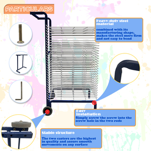 JH-Mech נייד מקלב מתאים כדי A2 גודל נייר קל להעביר 30 מדף אמנות מקלב עבור ילדים "יצירות אמנות - Product Image 3