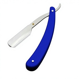 Straight Razor with Blue Stainless Steel Handle Single <b>Blade</b> Stainless Steel for <b>Barber</b> Shop Body & Bikini Face Shaving - Product Image 1