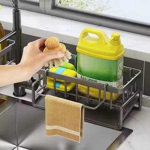 Égouttoir d'évier en acier inoxydable antirouille pour cuisine, porte-savon, porte-éponge, porte-brosse à vaisselle, organisateur d'évier, <span class=keywords><strong>bac</strong></span> d'égouttement - Product Image 4