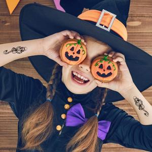 Nueva moda Tribal cuerpo temporal Sexy Cool Black Skeleton Skull Snake Tattoo Sticker - Product Image 4