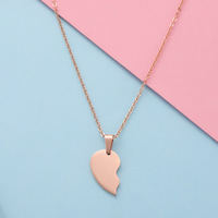 Valentijnscadeau Gepersonaliseerde Sieraden Stijlvolle Lege Hanger Roestvrij Staal Passende Gebroken Hart Paar Ketting voor rs
