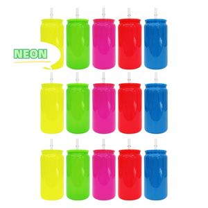 Vasos de Vidrio para Sublimación en Colores Neón, Disponibles en el Almacén de EE. UU., Vasos de Cerveza de 16 oz en Colores Neón, Vasos de Vidrio para Refrescos de 16 oz - Product Image 1