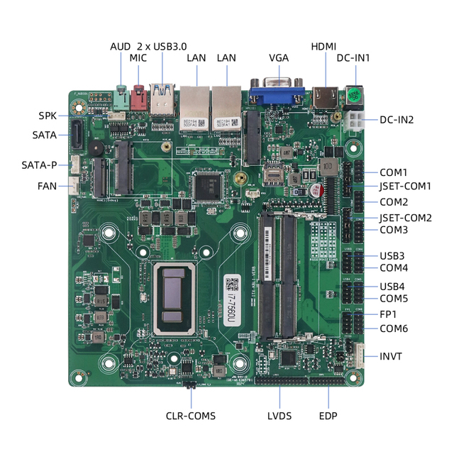 Factory Wholesale Mini-ITX DDR4 Motherboard 2 LAN 6 COM Industrial Use VGA for Display Integrated Dual Slots 1x NVME Slot