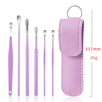 Outil professionnel de nettoyage d'oreilles en acier inoxydable, 6 pièces, réutilisable, lavable, étanche, portable, 25g, marque YF