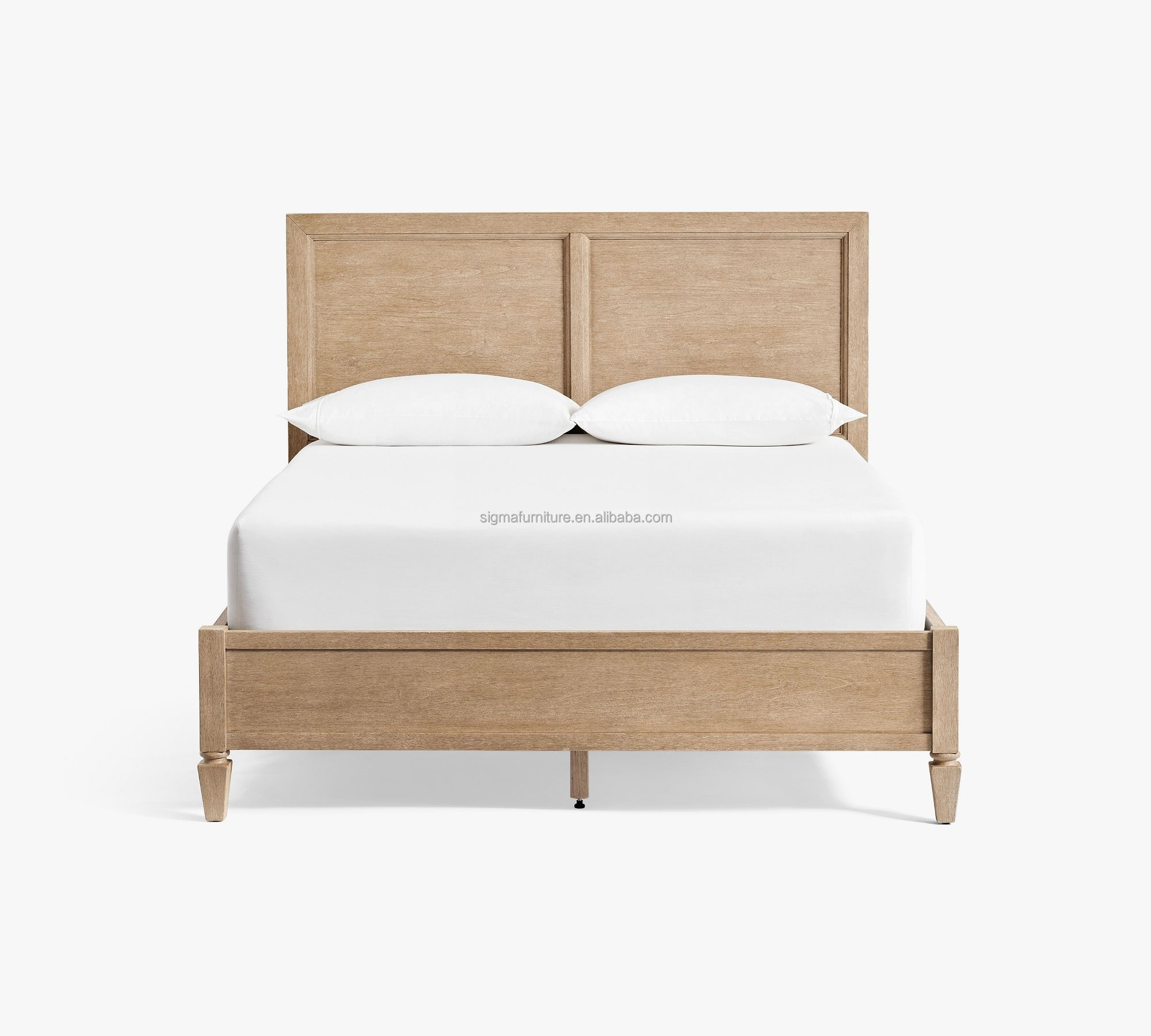 New popular bed frame farmhouse king and queen size wooden solid bed Villa style bed