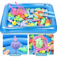 Gratis Pengiriman Satu Item Mainan Pancing Magnetik Plastik Anak-anak Set Kolam Renang-Sempurna untuk Kios Pasar Malam Pancing Tiup Anak-anak