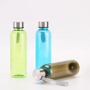 Botellas de Bebidas Reutilizables de Plástico, Libres de BPA, Botella de Agua Transparente con Tapa de Acero Inoxidable <span class=keywords><strong>para</strong></span> Jugo de Frutas - Product Image 3