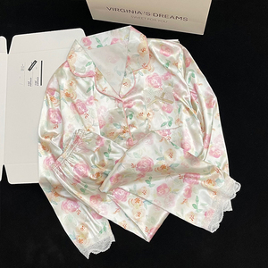 <span class=keywords><strong>ชุด</strong></span><span class=keywords><strong>นอน</strong></span><span class=keywords><strong>ผู้</strong></span><span class=keywords><strong>หญิง</strong></span> แฟชั่นหวาน ลายดอกไม้ ผ้าไหมเทียม ดีไซน์หรูหรา แต่งลูกไม้ ทรงหลวม ไซส์ใหญ่ <span class=keywords><strong>ชุด</strong></span>ลำลอง - Product Image 6