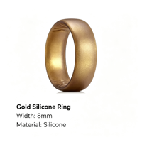Bague de mariage en silicone pour homme King Will, ultra fine, 1,8 mm, plaquée or rose, incrustation marron, confortable, hypoallergénique, taille 8