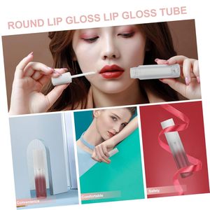 Tubes de brillant à lèvres ronds de 6 ml avec bouchon à vis, grande capacité, rose, blanc, noir, brillant à lèvres vide, grand applicateur, sérigraphie, cosmétique - Product Image 2