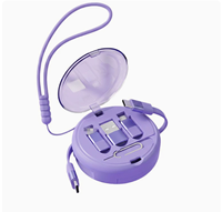 Nouvelle boîte de rangement rétractable 6-en-1 60W pour câble de charge rapide avec support de téléphone, étui personnalisé avec logo, organisateur d'adaptateur de voyage portable