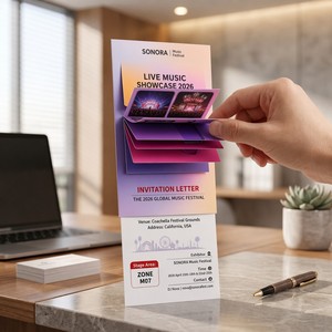 <span class=keywords><strong>Carte</strong></span> de programme de la Semaine de la Mode avec onglets de collection de créateurs, heures des spectacles, cartes des lieux et détails des after-parties - Product Image 2