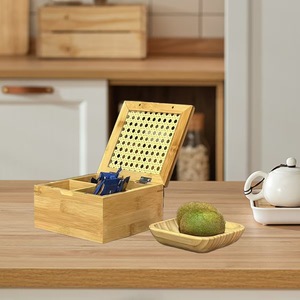 Boîte de rangement en bambou, rectangle, anti-humidité, anti-poussière, organisateur de thé, usage domestique - Product Image 2