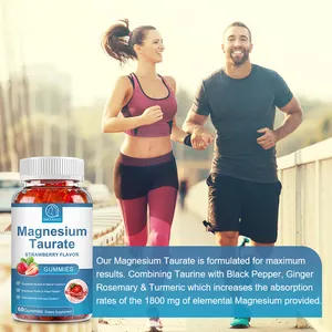 Support Cardiovascular Health Magnesium Taurine Gummies 60pcs OEM ODM Private Label Food Supplement