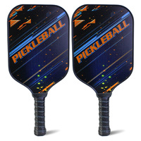 Paleta de Pickleball OEM, Selecta, superficie de carbono sin tratar, superficie de abrasión de carbono, logotipo impreso, juego de raqueta de bola de pepinillo de mayor potencia