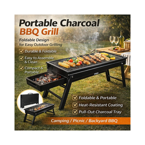 Mejor Precio, Bajo MOQ, Parrilla de Carbón y Leña Plegable de Metal Ligero para Exteriores, Camping, Supervivencia y Viajes - Modelo EPDGFC000 - Product Image 1