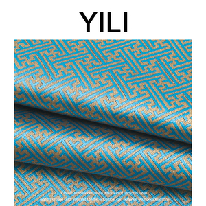 Yili moderno minimalista azul marrón geométrico diamante Malla tela con diseño simétrico para Decoración Ropa diseño tela - Product Image 6