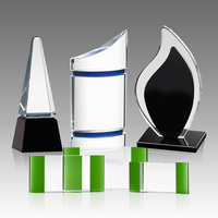 Trophée en cristal personnalisé de haute qualité, trophée en cristal transparent personnalisé, flamant noir, trophée en cristal à flamme noire