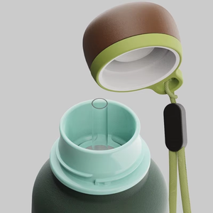 Bouteille d'eau de voyage de sport de 900ml <span class=keywords><strong>à</strong></span> <span class=keywords><strong>tige</strong></span> droite isolée sous vide en silicone de 18oz avec bouchon de paille gobelet en acier inoxydable - Product Image 6