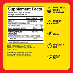 Vinaigre de <span class=keywords><strong>cidre</strong></span> de pomme OEM/ODM I877 MG ACV BLEND I 7SO MG ACIDE ACÉTIQUE 90 CAPSULES COMPLÉMENT ALIMENTAIRE - Product Image 6