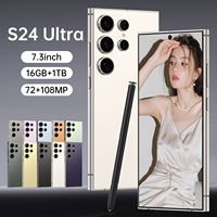 Teléfono Inteligente S24 Ultra 5G LTE con Pantalla HD, 16GB+1TB, Doble SIM, para Juegos, Cámara Trasera de 108MP, Sistema Operativo en Español e Inglés, Precio de Fábrica