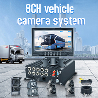 Truk Tangki 8 Saluran HDD DVR Seluler 4G GPS 7 Inci Monitor Video Bus DVR Kit Kamera Sistem Pemantauan CCTV