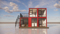 Maison conteneur préfabriquée, étanche, écologique, résistante au feu, avec 3 pièces de rangement