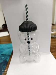 Zreggur 520ml gấu thủy tinh cốc rơm trong suốt tái sử dụng Giáng sinh drinkware Quà Tặng Ý Tưởng - Product Image 5