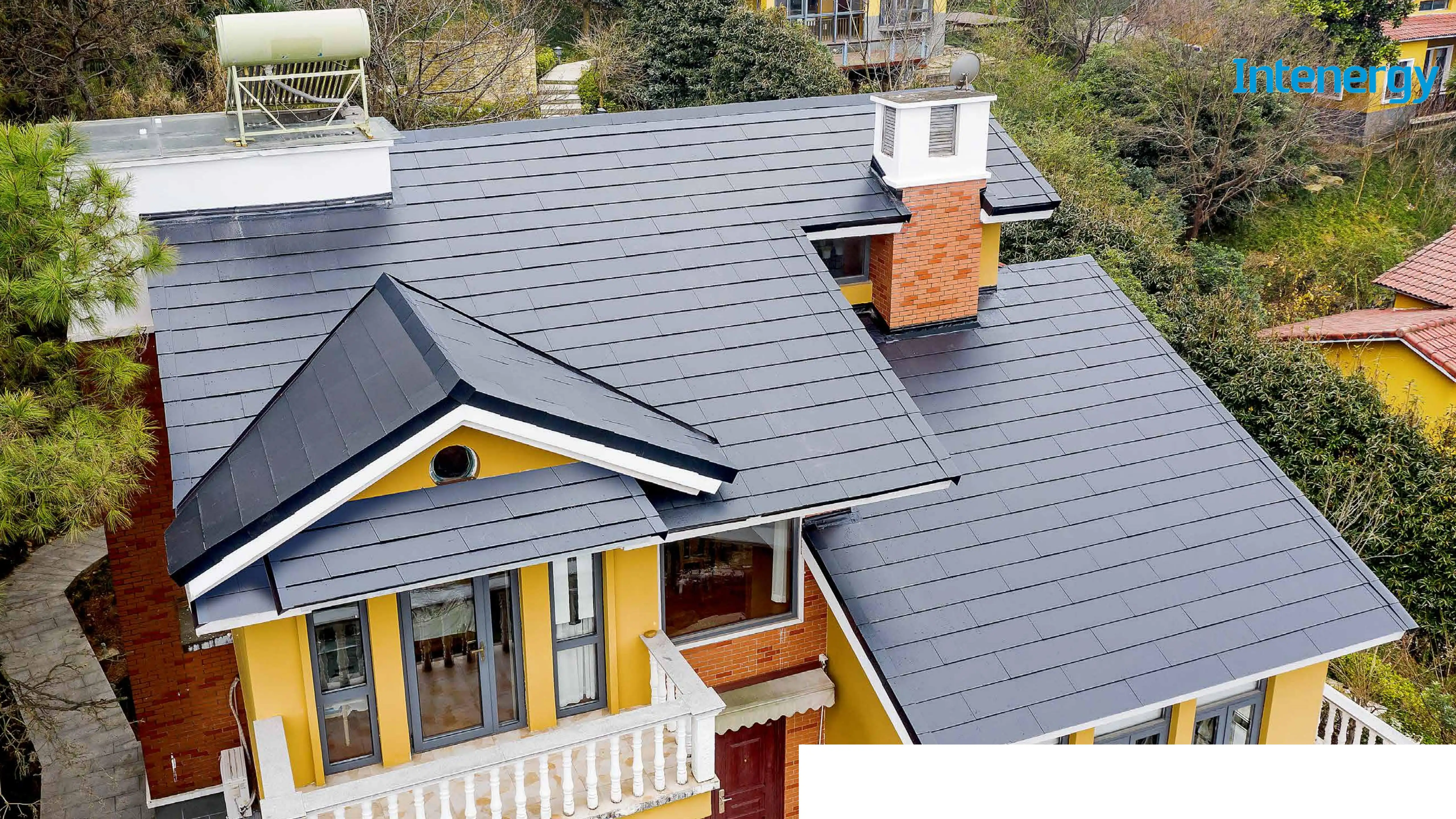 Telhas Intenergy Solar Eclipses BIPV Best-seller telhas fotovoltaicas quentes 70W Customersized Solar Roof Tiles