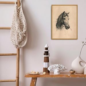 Grabado de Caballo Vintage en Lienzo Premium, Ecológico, Impermeable, con Marco Personalizable, Arte de Pared Rústico Ecuestre - Product Image 4