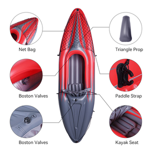 2.74Mカスタマイズされたデザイン2つの独立したエアチャンバーPVCインフレータブルカヤックボート、パドルとシート付き - Product Image 4