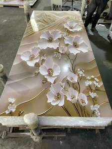 Customized 3D Printed PVC UV Board 1220*2440MM Waterproof Marble Sheet for <strong>Interior</strong> for Villa Bedroom Bathroom Living Room <strong>Hall</strong> - Product Image 3