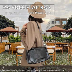 ZA nouvelles dames Rock Roll noir rabat épaule sac à bandoulière sangle unique à la mode diamants errants fleurs lettres hiver été - Product Image 2