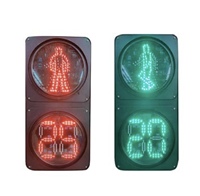 Écran LED de signalisation routière à compte à rebours de 200 mm pour piétons, deux combinaisons, alimentation solaire et secteur, en matériau PC