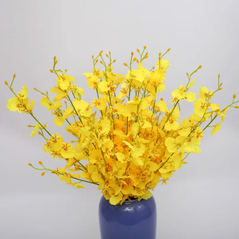 Китайские производители продают желтые искусственные бутиковые танцевальные цветы орхидеи дома и за рубежом оптом маленькие танцевальные орхидеи