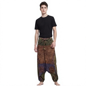 Wholesale Cotton Sama Aladdin <b>Trousers</b> <b>Women</b> Yoga Baggy Boho Style Casual Wear Loose Fit Winter Breathable Eco-Friendly Waist - Product Image 1