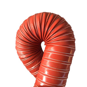 Qianrun Rubber Plastic Red Silicone Air Duct 80mm Inner Diameter 4m High Temperature Resistant Exhaust Duct - Product Image 3