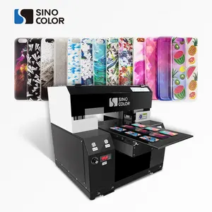 SinoColor A2 6040 Double Heads White ink circulation 3D Phone Case USB Flash drive CD Bottle inkjet UV led Flatbed Printers