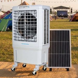 Refroidisseur d'air portable évaporatif rechargeable à énergie solaire, refroidissement par eau, crimatization, climatiseur solaire 12V DC avec batterie - Product Image 1