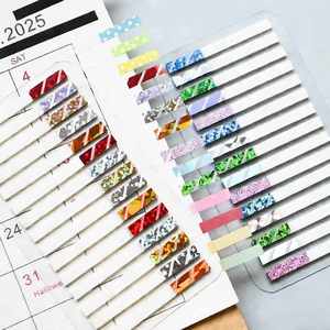 300 Sheets Assorted Styles (Solid/Gradient/Patterned) <b>Sticky</b> Index Tabs Self-Adhesive Page Markers Memo Pads for - Product Image 3