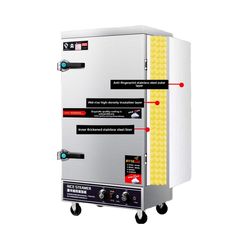 Commercial Kitchen Energy-Saving Gas Rice Steamer Machine Automatic Steaming Cabinet for Buns & Rice Food Processor Cart