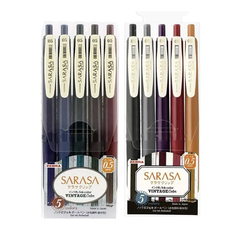 Groothandel Zebra Sarasa Clip 0.5 Intrekbare Gel Inkt Pen Rubber Grip 0.5 Mm Jj15 Retro Pen 10 Kleuren Vintage Pers Rollerball Pen