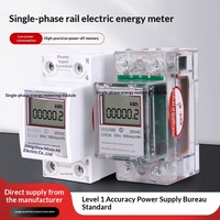 Meter Listrik Rumah Tangga RUNDE Satu Fasa Tipe Rel 220V 2P Meter Energi Elektronik Multifungsi (Akurasi 0.5% + 2)