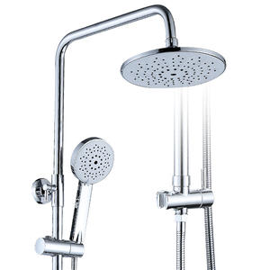 Juego de grifería de ducha monomando con rociador de lluvia, cabezal redondo, válvula cerámica, 3.5-4.9 GPM, sistema de ducha para baño - Product Image 1