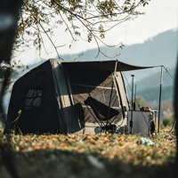 Tente de camping gonflable Oxford 3000 mm+ imperméable, coupe-vent, 4 saisons, respirante, installation rapide, abri portable à base hexagonale 1-2 personnes